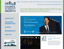 Tablet Screenshot of councilforqualitygrowth.org
